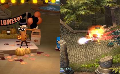 A combined image of gameplay from Costume Quest and Ys The Oath in Felghana