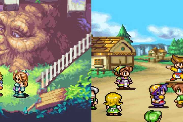 A combined image of gameplay from Sword of Mana and Lunar Legend